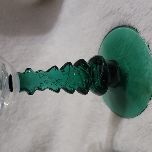 Vintage Libbey Glass Christmas tree stem goblets - Picture 4 of 8